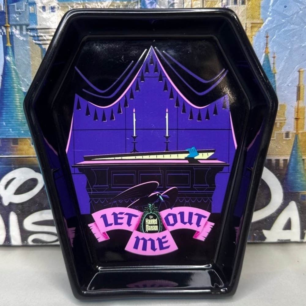 Disney parks haunted mansion let me out coffin trinket tray NWT